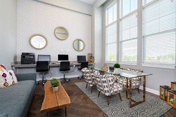 Business center with co-working spaces